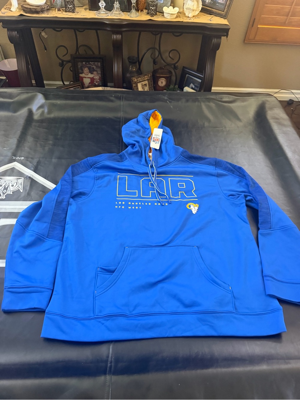 NFL Los Angeles Rams Royal Blue Pullover Hoodie with Gold Accent
